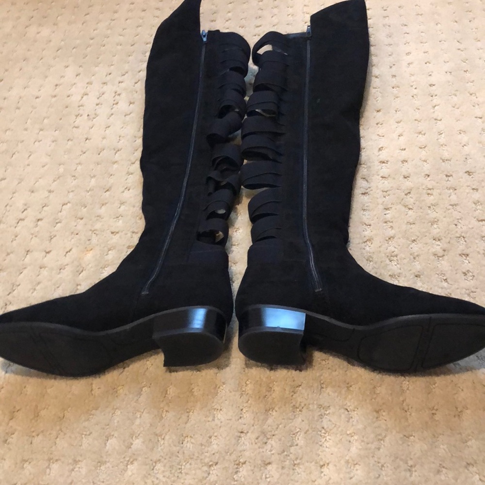 Nine west black above knee suede boots